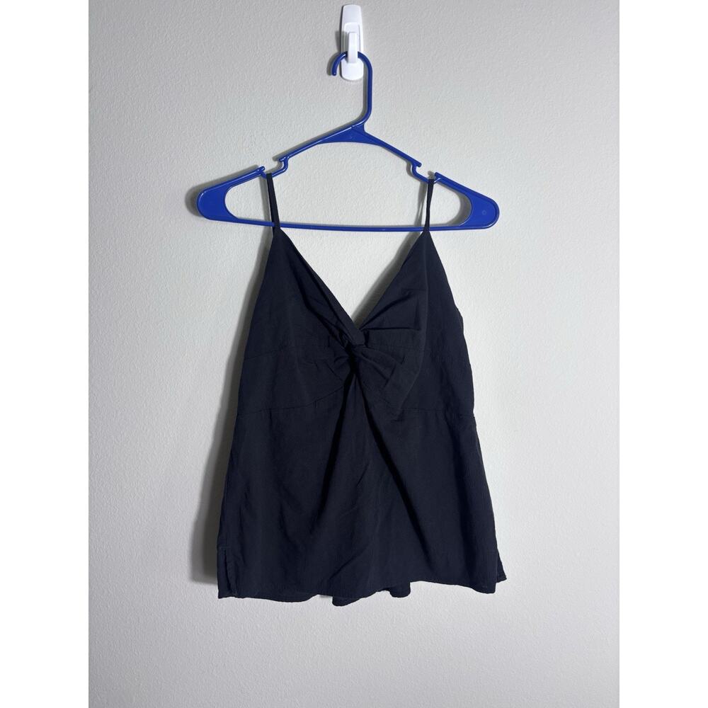 Old Navy Women’s Twist Front Cami Size Medium Black Fitted Sleeveless Back Panel